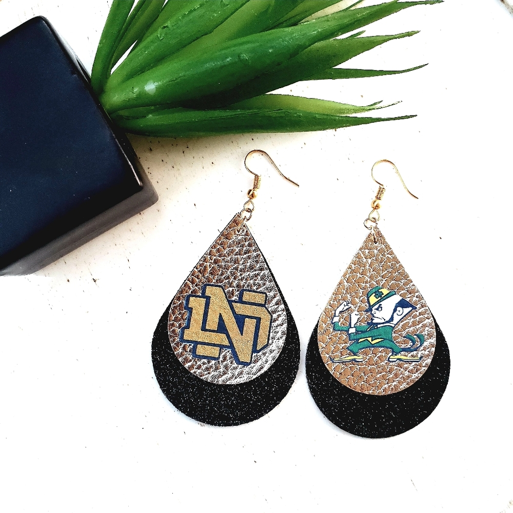 COPY - Notre Dame faux leather earrings!